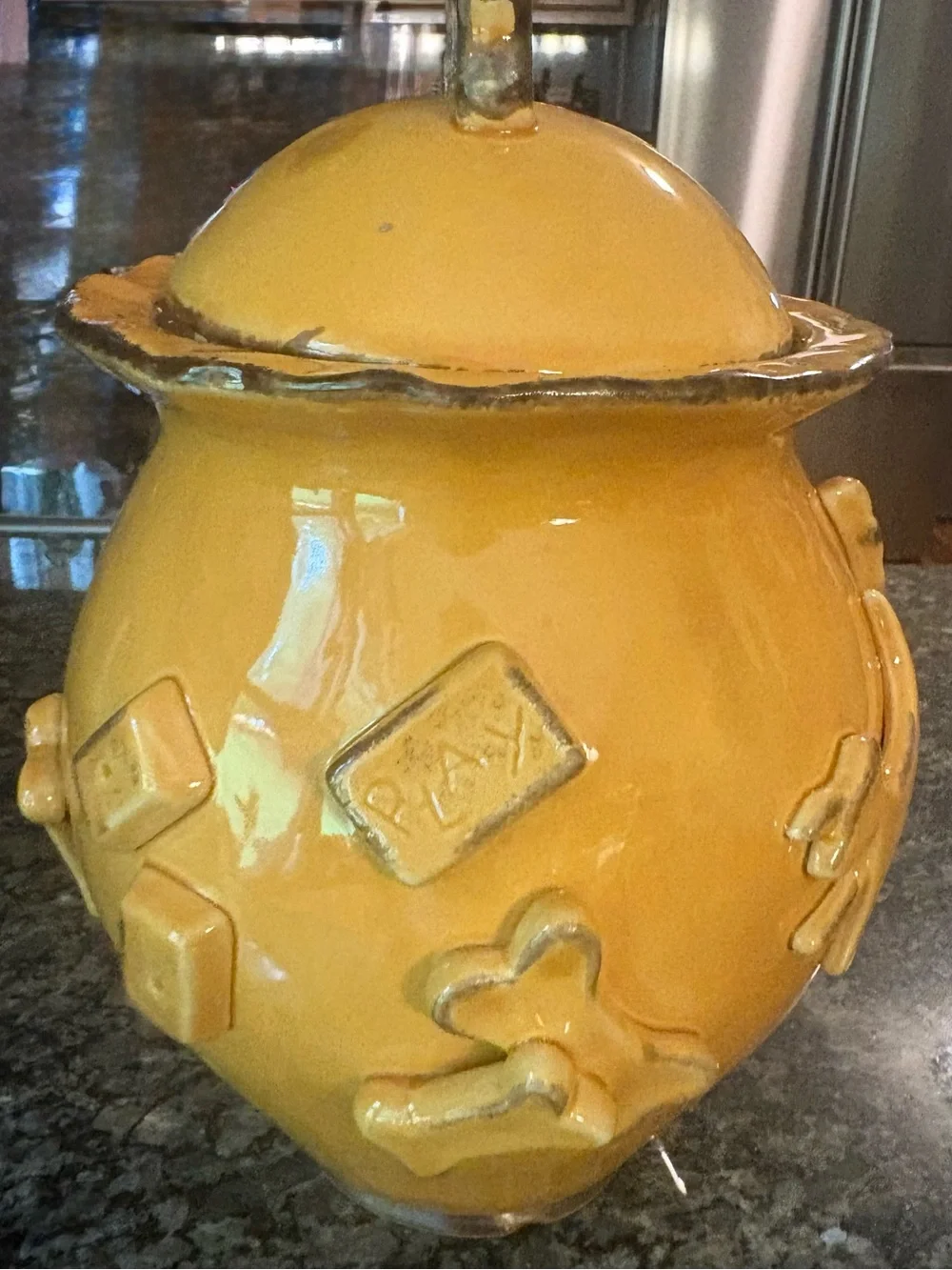 🐶 Carmel Ceramica Artisan Dog Treat Jar - Whimsical 